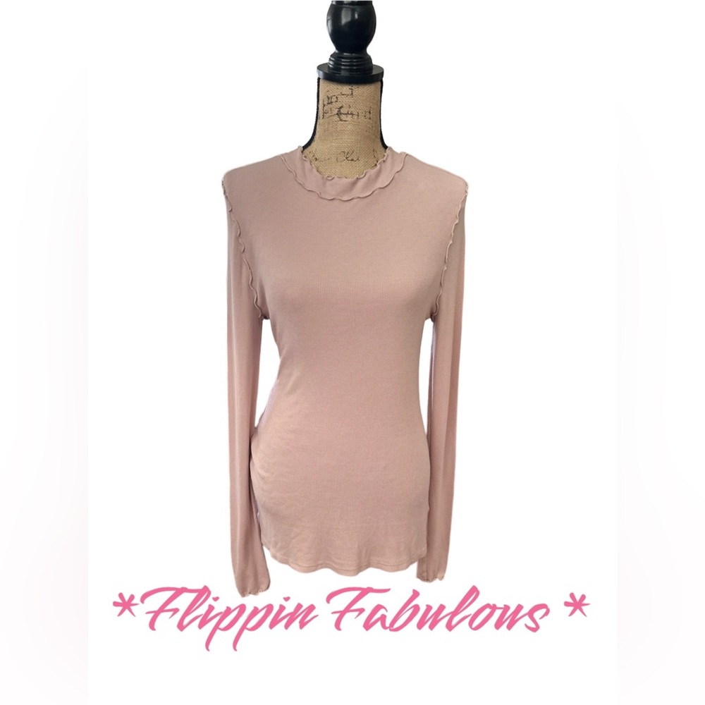 Hinge~ Long Sleeve Mock Neck Top size X-Large